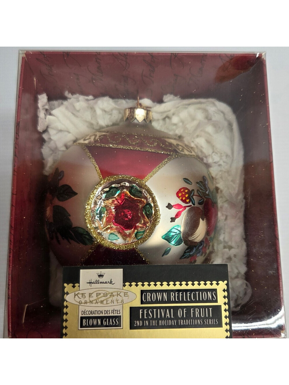 Hallmark Keepsake Crown Reflections Festival of Fruit Ornament 1999 Blown Glass